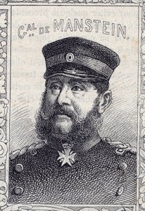 portret van de Pruisische generaal Hugo von Obernitz - 1870-71 (gravure) door French School