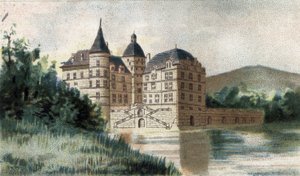 Uitzicht op het kasteel van Vizille in Isère door French School