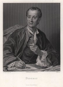 Portret van de schrijver, essayist en filosoof Denis Diderot 1713-1784, midden 18e eeuw door French master.