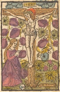 Christus aan het kruis met een wijnstok door French or Netherlandish 15th Century