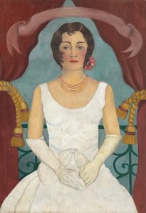 Portret van een dame in het wit, ca. 1929 (olieverf op doek)