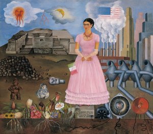 Zelfportret op de grens tussen Mexico en de Verenigde Staten