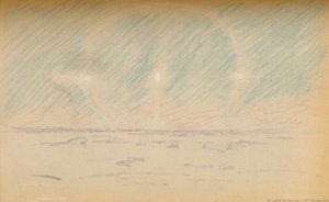 Maanring met schijnmanen en een suggestie van horizontale assen, 24 november 1893 door Fridtjof Nansen