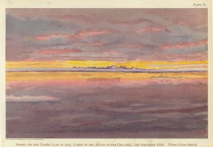 Zonsondergang voor de noordkust van Azië, ten noorden van de monding van de Chatanga door Fridtjof Nansen