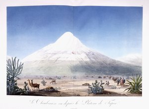 Le Chimborazo gezien vanaf het Plateau van Tapia