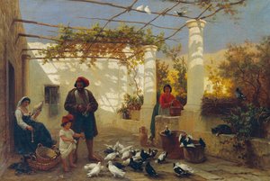 In een Italiaanse pergola door Friedrich Alois Schönn