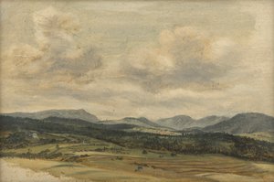Vooralpen-panorama door Friedrich August Mathias Gauermann