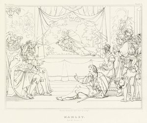 Hamlet, Act III, Scene 2 (gravure) door Friedrich August Moritz Retzsch