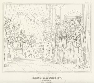 Koning Hendrik IV, Deel II, Act IV, Scene 4 (gravure) door Friedrich August Moritz Retzsch