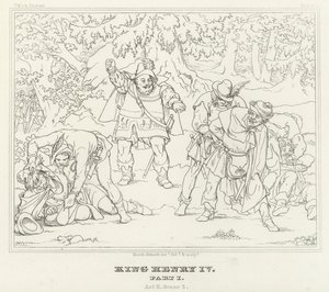 Koning Hendrik IV, Deel I, Act II, Scene 2 door Friedrich August Moritz Retzsch