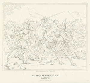 Koning Hendrik IV, Deel I, Act V, Scene 4 (gravure) door Friedrich August Moritz Retzsch