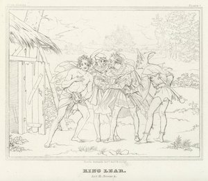 Koning Lear, Act III, Scene 4 door Friedrich August Moritz Retzsch