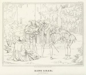 Koning Lear, Act II, Scene 4 door Friedrich August Moritz Retzsch
