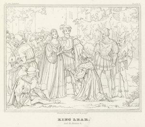 Koning Lear, Act II, Scene 4 door Friedrich August Moritz Retzsch
