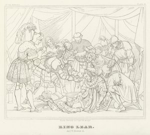 King Lear, Act V, Scene 3 (gravure) door Friedrich August Moritz Retzsch