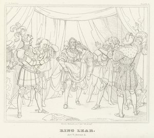 Koning Lear, Act V, Scene 3 (gravure) door Friedrich August Moritz Retzsch
