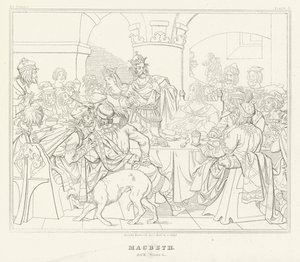 Macbeth, Act III, Scene 4 door Friedrich August Moritz Retzsch
