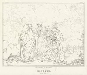 Macbeth, Acte IV, Scene 1 door Friedrich August Moritz Retzsch