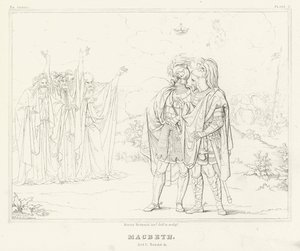 Macbeth, Act I, Scene 3 (gravure) door Friedrich August Moritz Retzsch