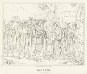 Macbeth, Act I, Scene 6 door Friedrich August Moritz Retzsch