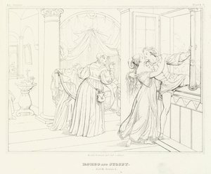 Romeo en Julia, Acte III, Scene 5 door Friedrich August Moritz Retzsch