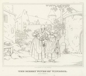 De Vrolijke Vrouwen van Windsor, Act II, Scene 1 (gravure)