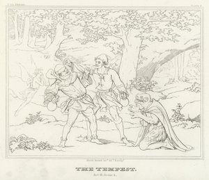 De Storm, Act III, Scene 2 (gravure) door Friedrich August Moritz Retzsch