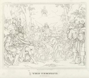 De Storm, Act III, Scene 3 (gravure) door Friedrich August Moritz Retzsch
