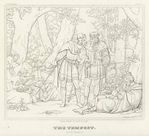 De Storm, Act II, Scene 1 (gravure) door Friedrich August Moritz Retzsch