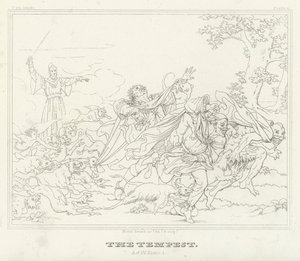 De Storm, Act IV, Scene 1 door Friedrich August Moritz Retzsch