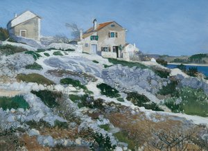 Vissershuizen op Lussin door Friedrich Beck