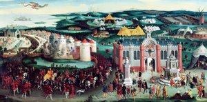 Ontmoeting op het Veld van het Gouden Laken, 7 juni 1520, naar Hans Holbein de Oudere door Friedrich Bouterwek