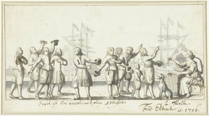 Zinnebeeld op de vredesonderhandelingen in 1706 door Friedrich Ebisch
