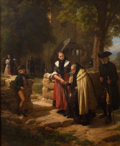 Voor de kerk.