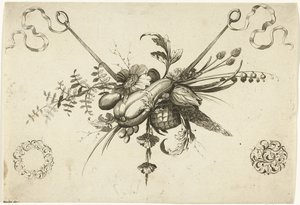 Festoen met bloemen, bladeren en vruchten door Friedrich Jacob Morisson