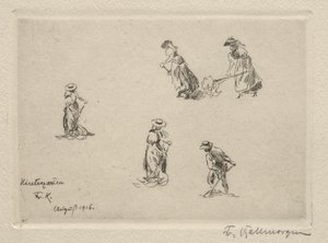 Hooibouwers, 1916 door Friedrich Kallmorgan