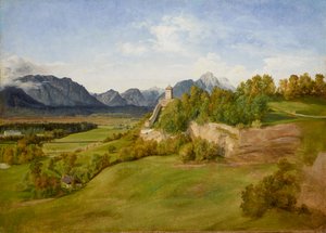De Mönchsberg in Salzburg met de Josefsturm door Friedrich Loos