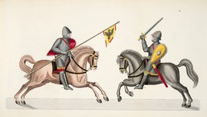 Twee ridders op een toernooi, plaat uit 