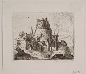 Ruin met toren door Friedrich Münter