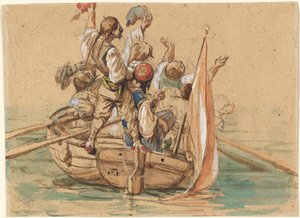 Griekse Zeelieden op een Venetiaans Kanaal