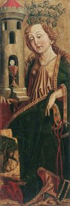 Heilige Barbara (binnenzijde) en Heilige Kassian (buitenzijde) door Friedrich Pacher (Umkreis)
