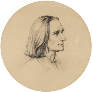 Portrettekening van Franz Liszt