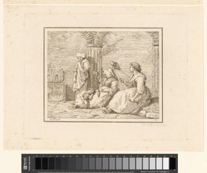 Spinnende vrouwen door Friedrich Rehberg