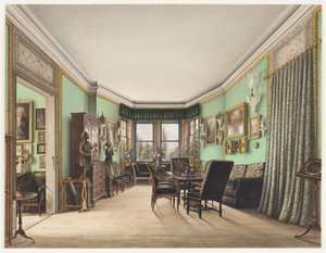Een kamer in Schloss Buchwald, ca. 1843 door Friedrich Wilhelm Klose