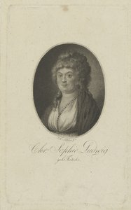 Portret van de auteur Christiane Sophie Ludwig, geboren Fritsche 1764-1815, c. 1810