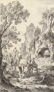 Thuiskomst van Odysseus naar Ithaca door Friedrich the Elder Preller