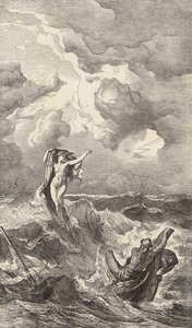 Leucothea en Odysseus door Friedrich the Elder Preller