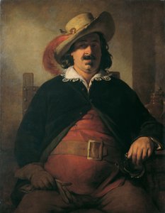 De landschapsschilder Ignaz Raffalt als Falstaff door Friedrich von Amerling