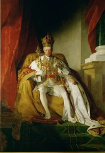 Keizer Frans I in kroningsgewaden van het Oostenrijkse Rijk ... door Friedrich von Amerling