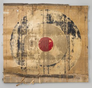 Fragment linnen spandoek vliegtuig F.K. 23 door Frits Koolhoven